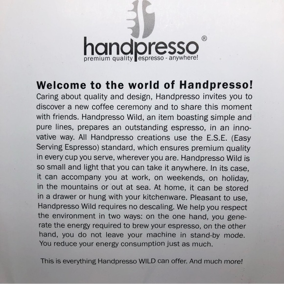 Handpresso Wild Espresso Machine hand black on the go PARTS - Picture 12 of 12